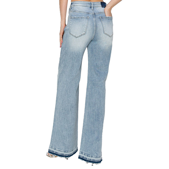 Risen Jeans Women's Light High Rise Shadow Hem Jeans