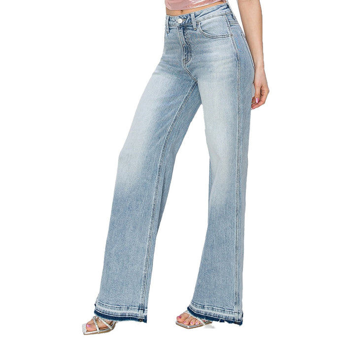 Risen Jeans Women's Light High Rise Shadow Hem Jeans
