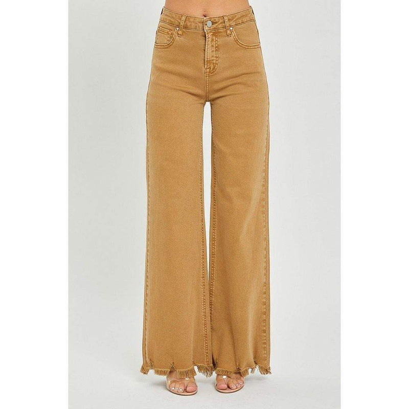 Risen Jeans Womens High Rise Mocha Wide Leg Jeans