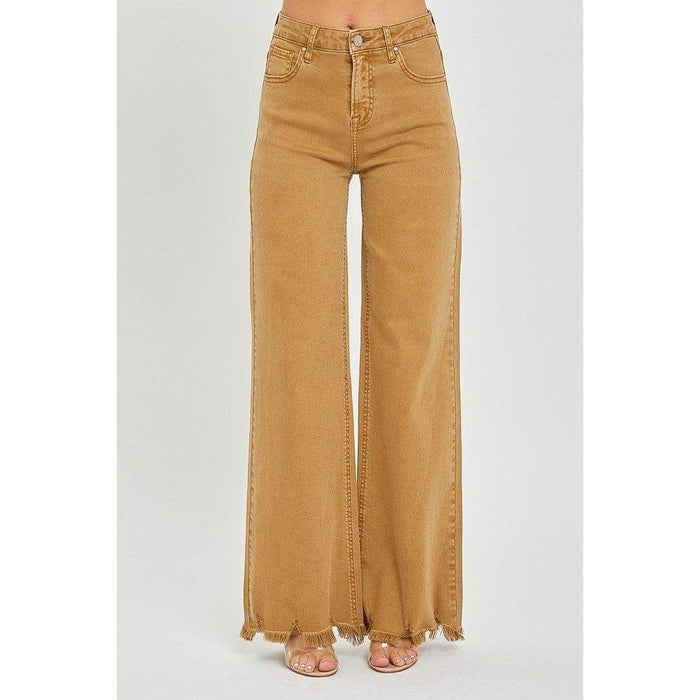 Risen Jeans Womens High Rise Mocha Wide Leg Jeans