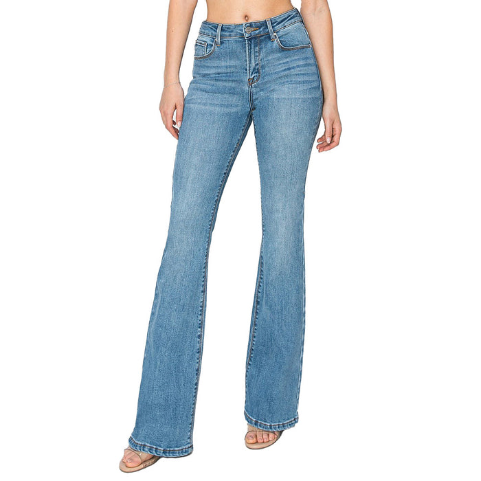 Risen Jeans Women's Medium Mid Rise Basic Flare Jeans