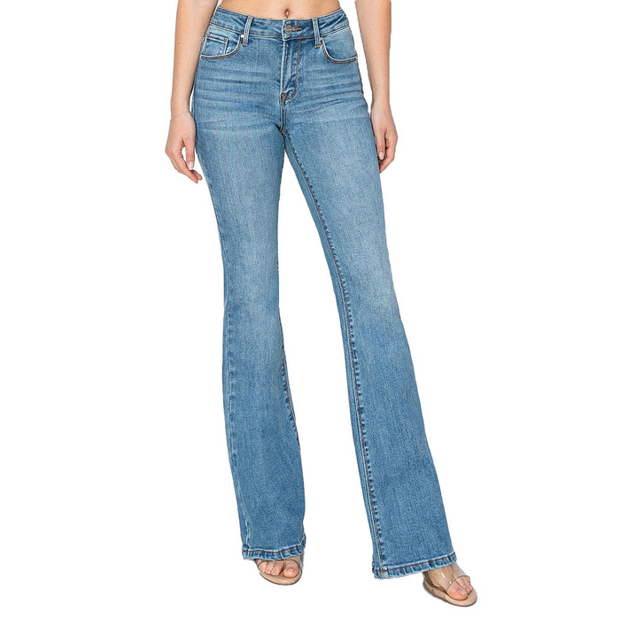 Risen Jeans Women's Medium Mid Rise Basic Flare Jeans