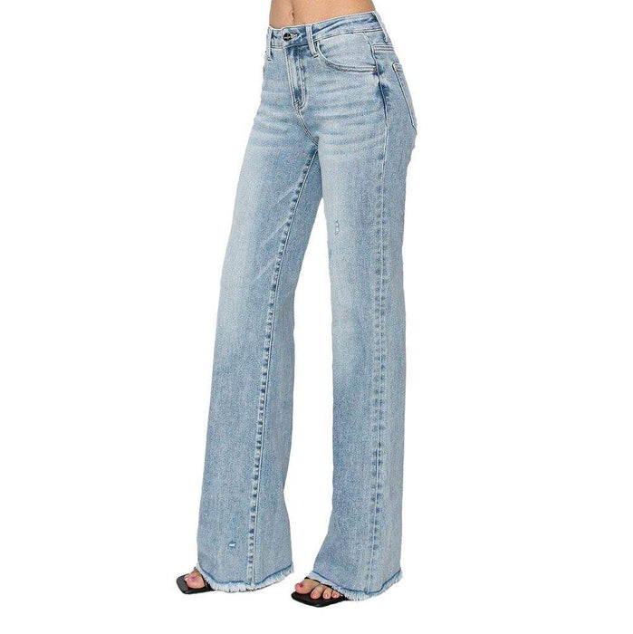 Risen Jeans Women's Light Wash High Rise Straight Jeans