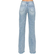 Risen Jeans Women's Light Wash High Rise Straight Jeans