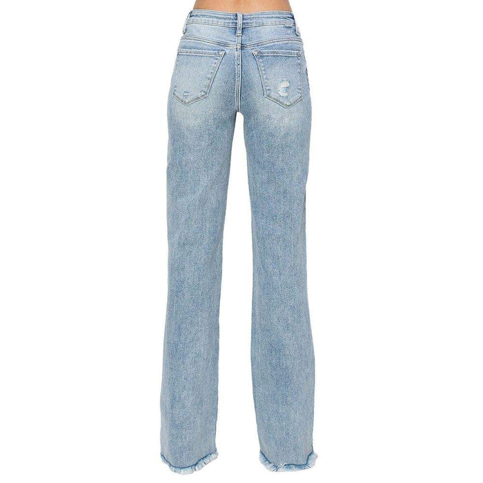 Risen Jeans Women's Light Wash High Rise Straight Jeans