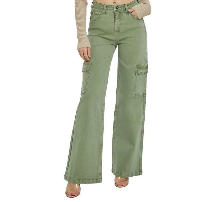 Risen Jeans Women's Olive High Rise Cargo Pants