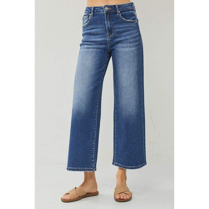 Risen Jeans Women's High Rise Wide Crop Jeans