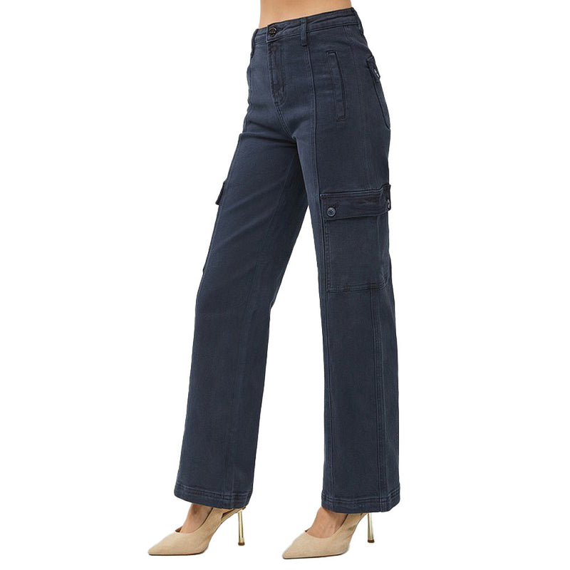 Risen Jeans Women's Blueberry High Rise Cargo Pants