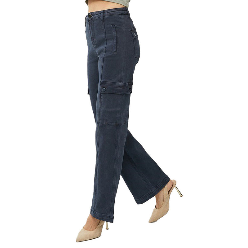 Risen Jeans Women's Blueberry High Rise Cargo Pants