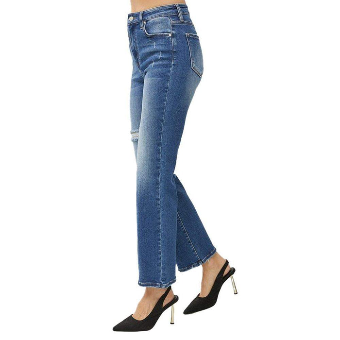 Risen Jeans Women's High Rise Dark Wash Ankle Jeans