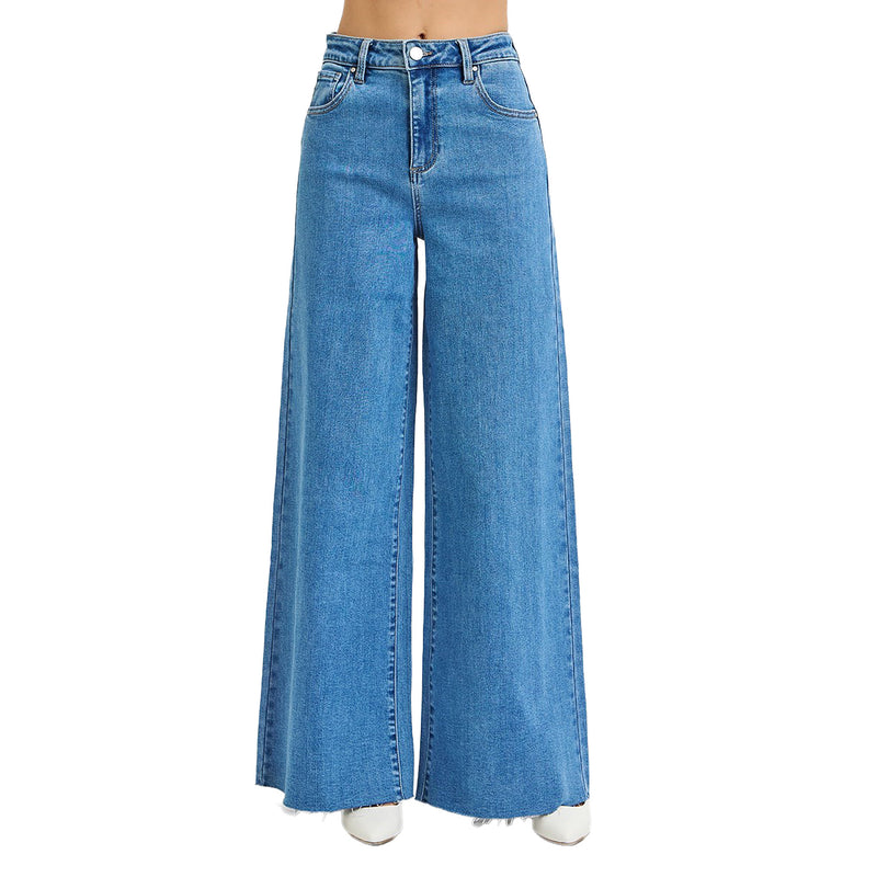 Risen Jeans Women's Medium Wash Palazzo Jeans