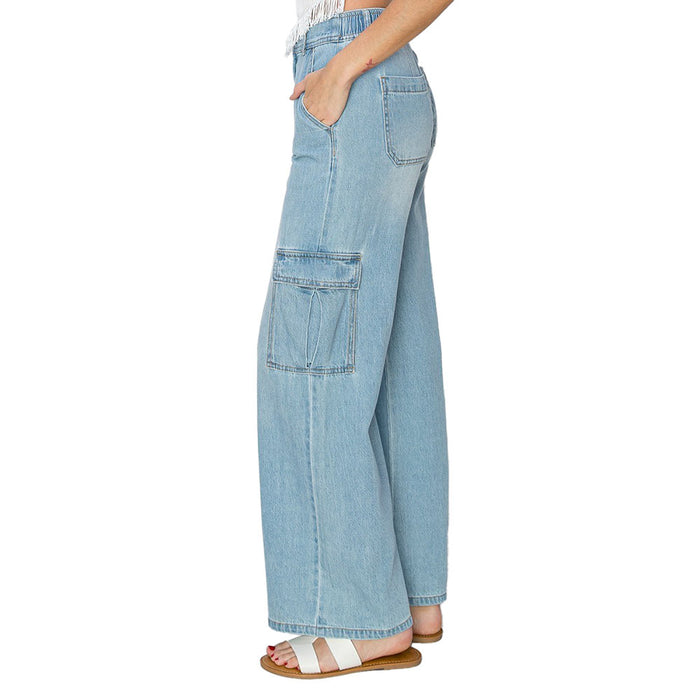 Risen Jeans Women's Medium Wash Cargo Jeans