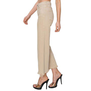 Risen Jeans Taupe High Rise Crop Pants