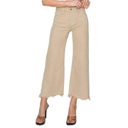 Risen Jeans Taupe High Rise Crop Pants