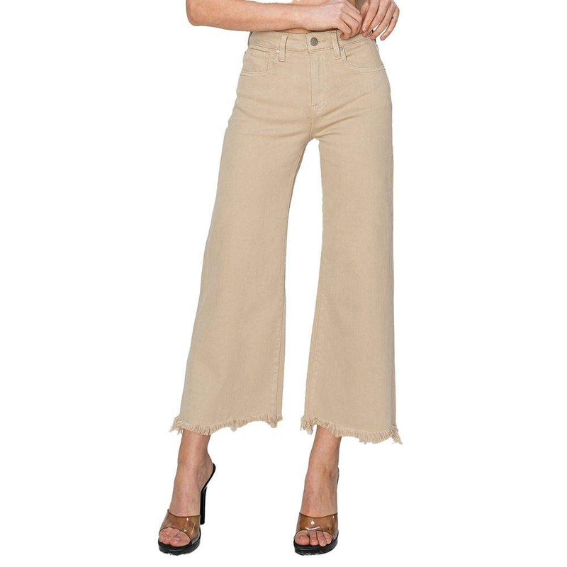 Risen Jeans Taupe High Rise Crop Pants