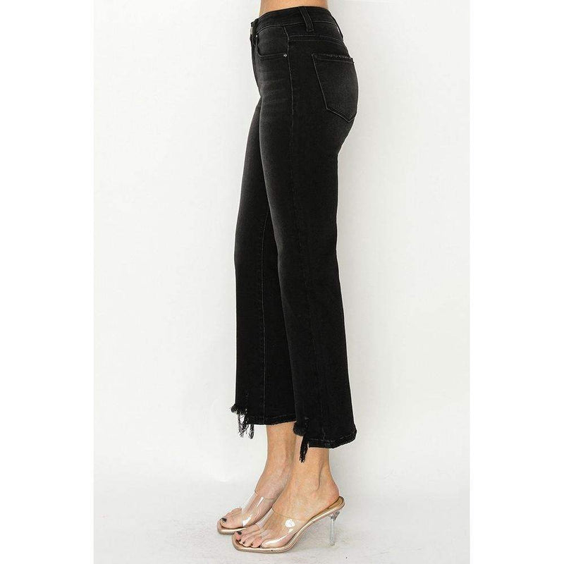 Risen Jeans Women's Black High Rise Straight Leg Jeans