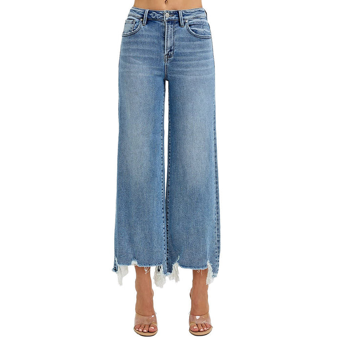 Risen Jeans Women's Medium High Rise Step Hem Jeans