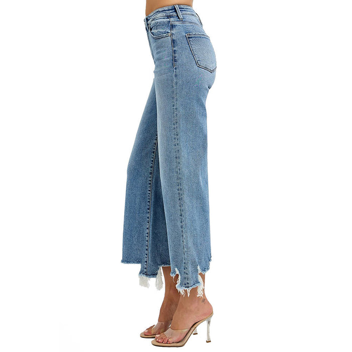 Risen Jeans Women's Medium High Rise Step Hem Jeans