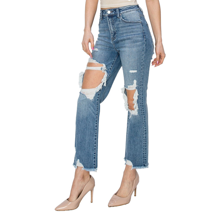 Risen Jeans Womens Med High Rise Crop Jean