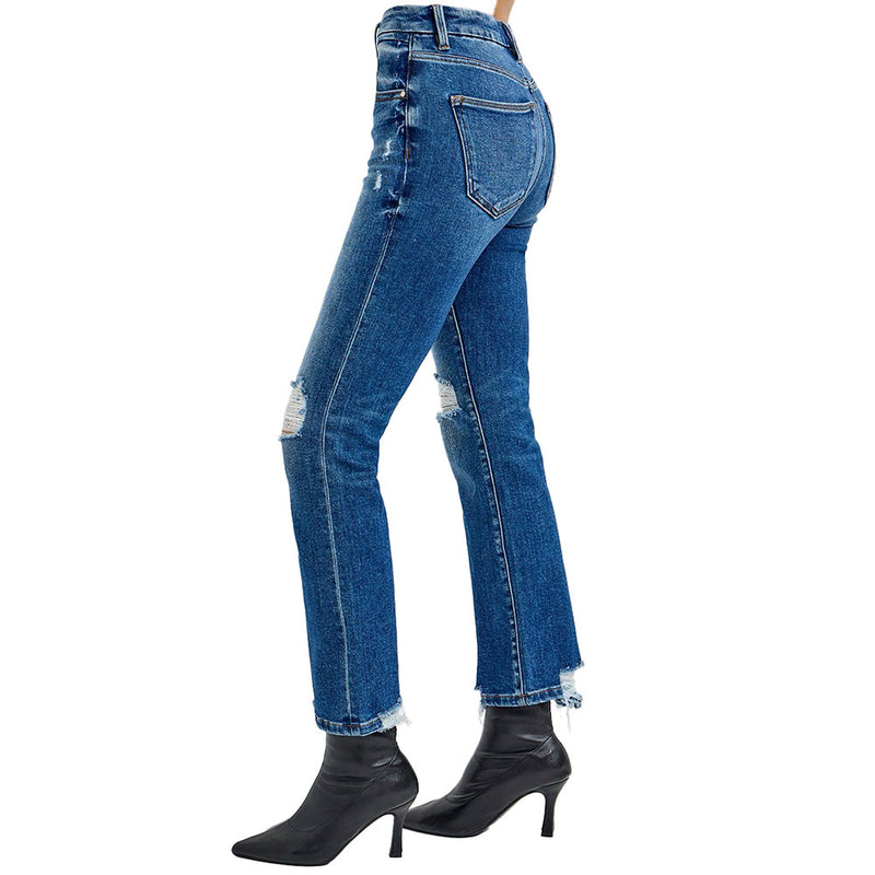 Risen Jeans Women's Dark High Rise Crop Jean