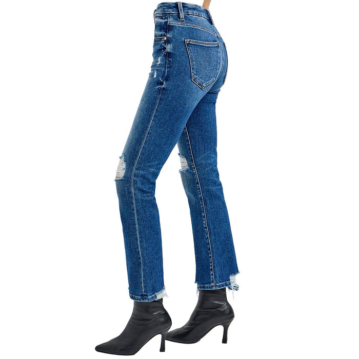 Risen Jeans Women's Dark High Rise Crop Jean