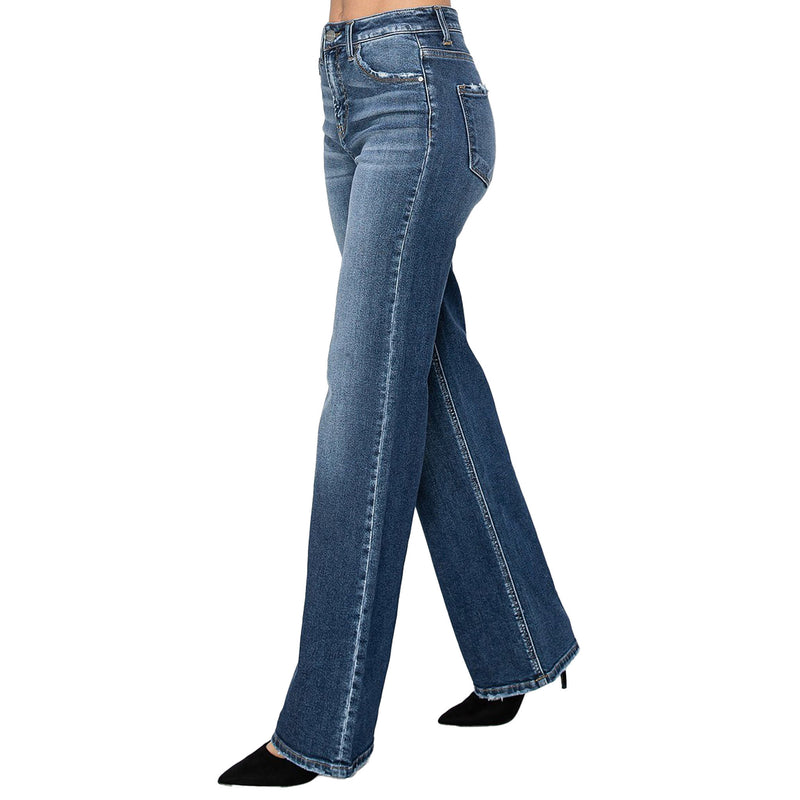 Risen Jeans Dark High Rise Straight Jeans