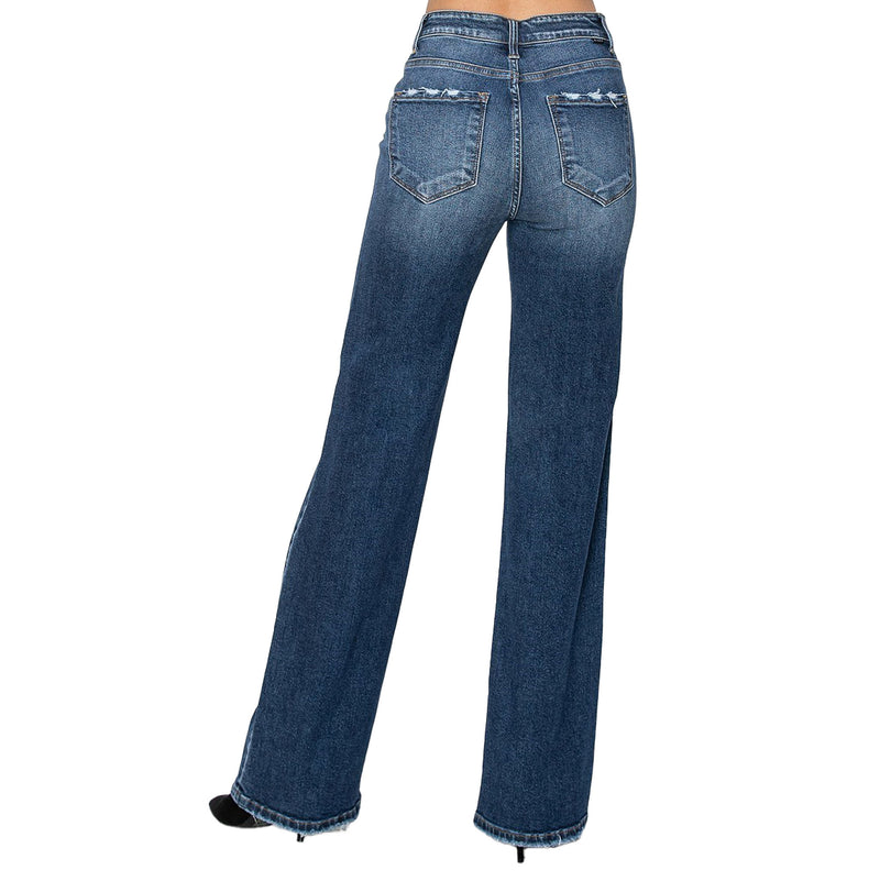 Risen Jeans Dark High Rise Straight Jeans