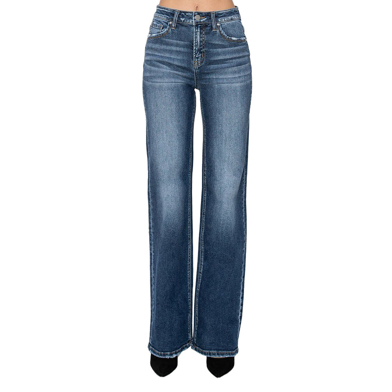 Risen Jeans Dark High Rise Straight Jeans