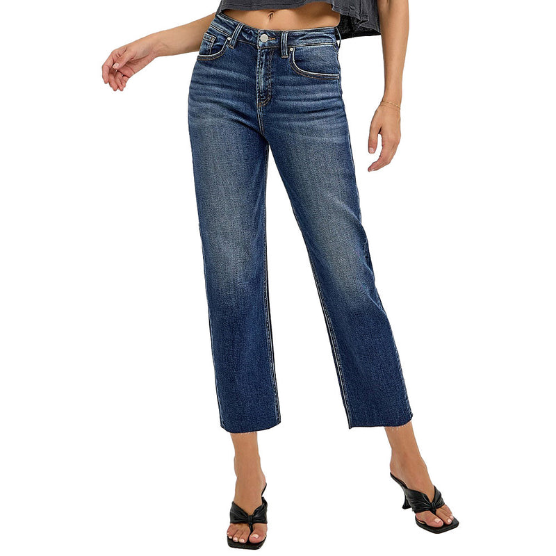 Risen Jeans Women's Dark High Rise Barrel Jeans