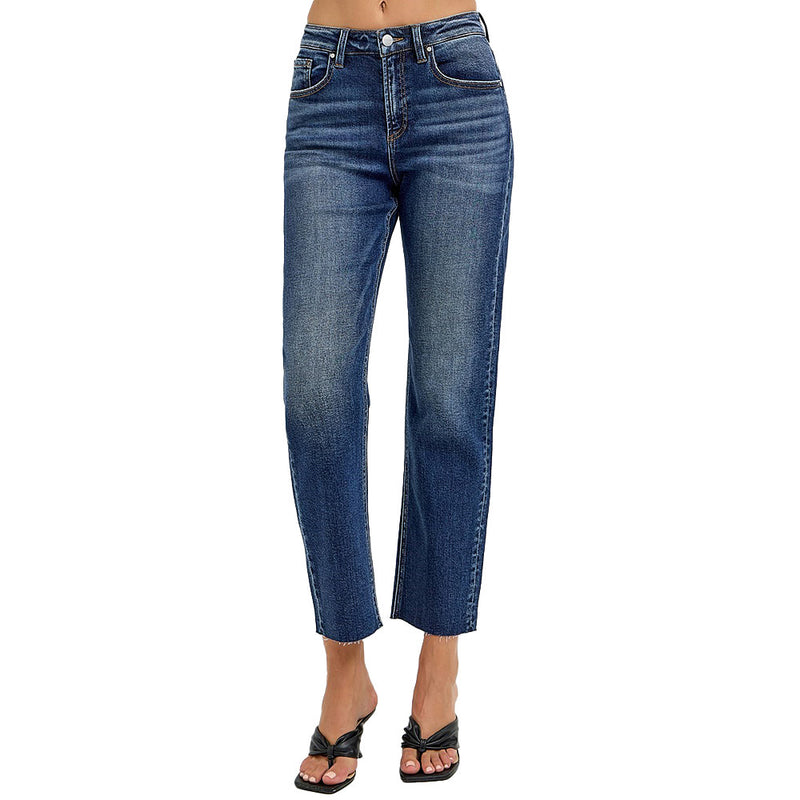 Risen Jeans Women's Dark High Rise Barrel Jeans