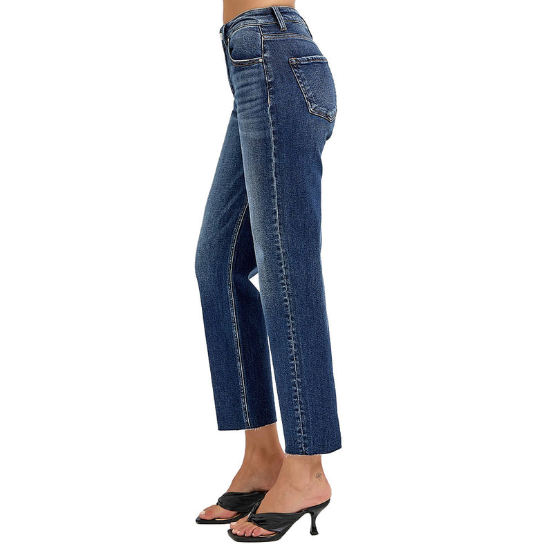 Risen Jeans Women's Dark High Rise Barrel Jeans