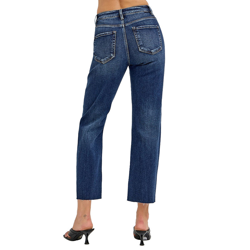 Risen Jeans Women's Dark High Rise Barrel Jeans