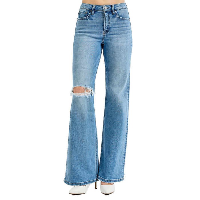 Risen Jeans Women's Medium Tummy Control Wide Leg Jeans