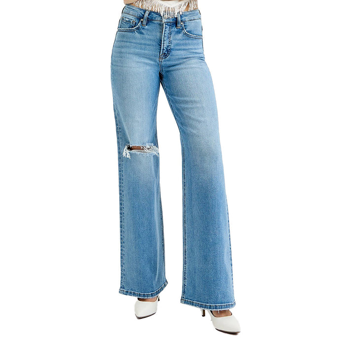 Risen Jeans Women's Medium Tummy Control Wide Leg Jeans