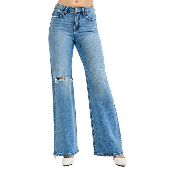 Risen Jeans Women's Medium Tummy Control Wide Leg Jeans