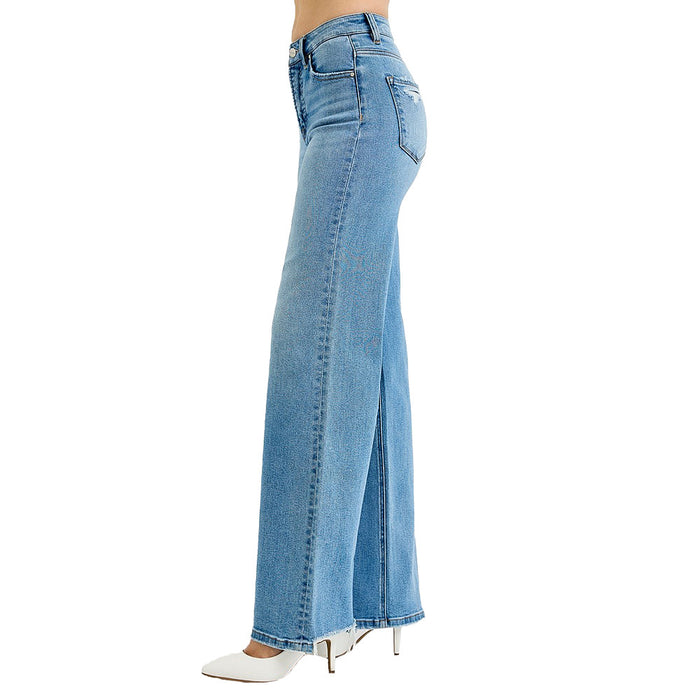 Risen Jeans Women's Medium Tummy Control Wide Leg Jeans