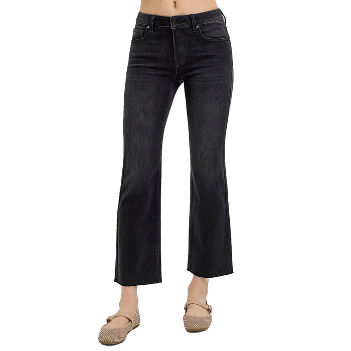 Risen Jeans Women's Tummy Control Black Crop Jeans