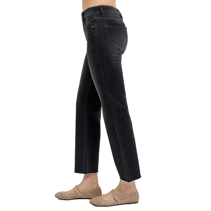 Risen Jeans Women's Tummy Control Black Crop Jeans