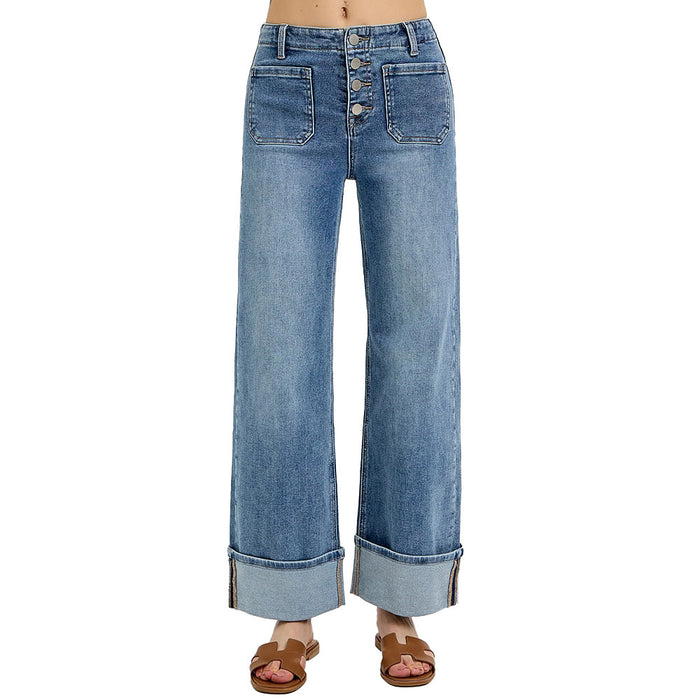 Risen Jeans Women's Medium Button Down Front Pocket Jeans