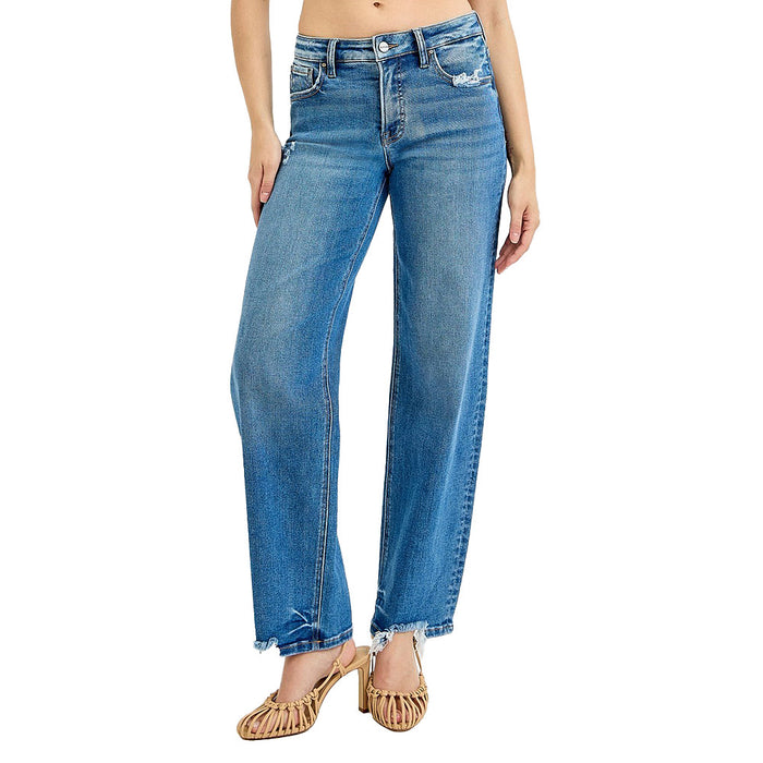 Risen Jeans Women's Dark Mid Rise Baggy Jeans