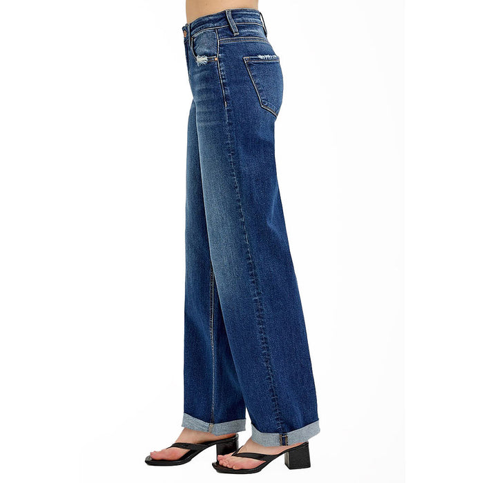 Risen Jeans Women's Dark High Rise Baggy Jeans