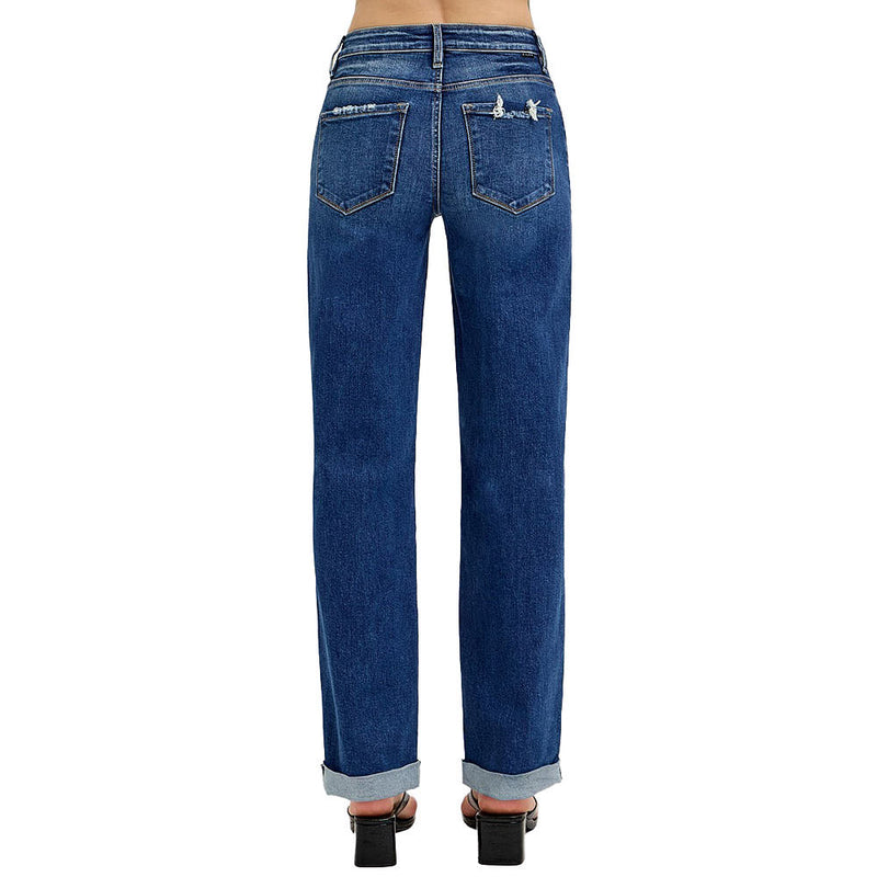 Risen Jeans Women's Dark High Rise Baggy Jeans