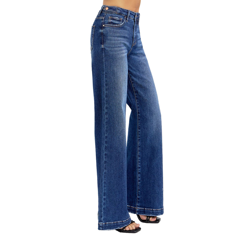 Risen Jeans Dark Tummy Control Adjustable Waist Jean