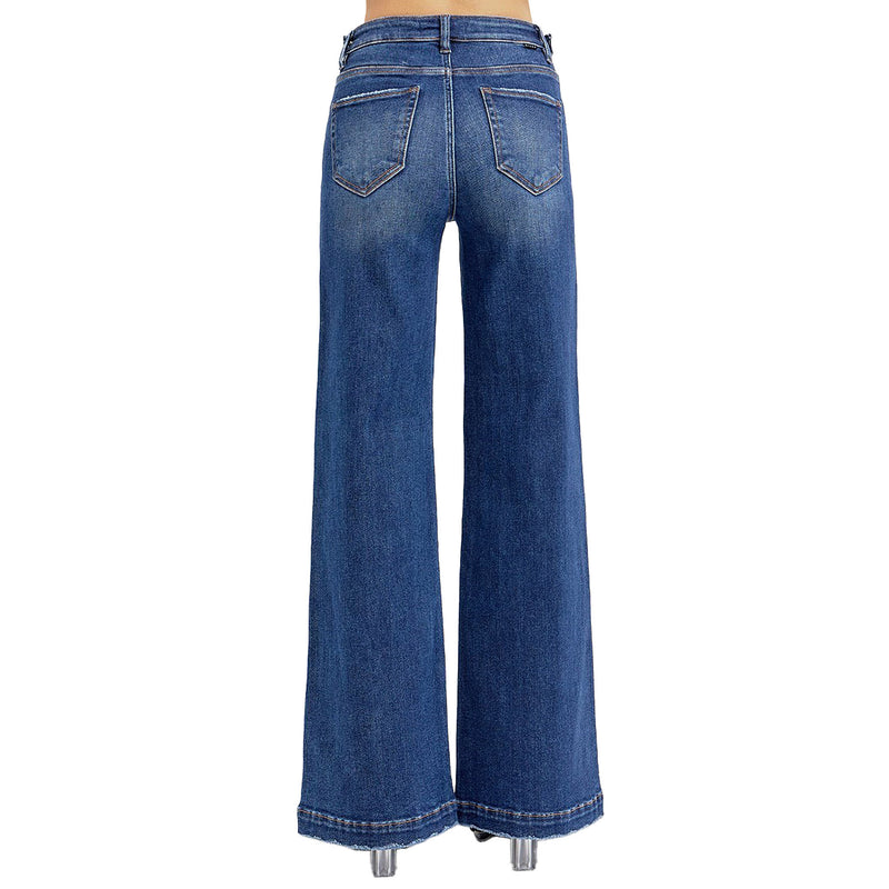Risen Jeans Dark Tummy Control Adjustable Waist Jean