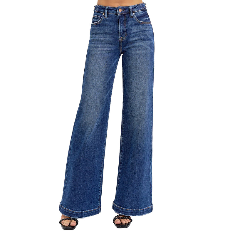Risen Jeans Dark Tummy Control Adjustable Waist Jean