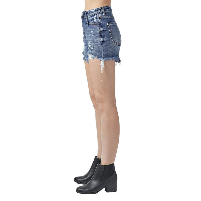 Risen Jeans Womens Medium Wash Distressed Shorts