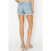 Risen Jeans Women's High Rise Light Wash Shorts