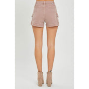 Risen Jeans Women's High Rise Mauve Cargo Shorts