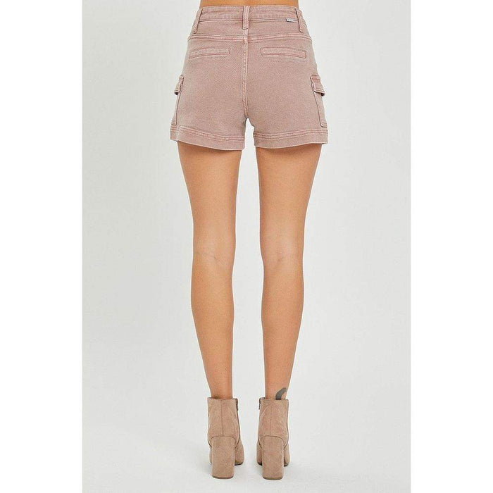 Risen Jeans Women's High Rise Mauve Cargo Shorts