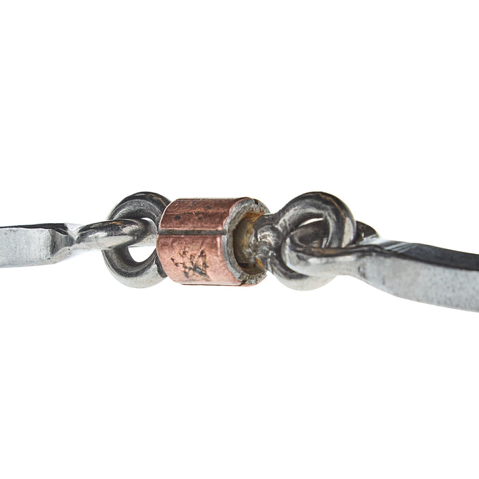 Flaharty Bits  Spurs Reg'lar Betty Square Copper Roller Dog Bone Gag Bit